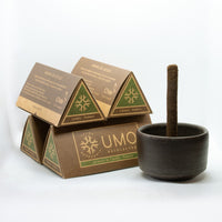 Kit Greda con portaincienso de cerámica y 4 cajas de incienso Canelo y Romero · Umo Recolector