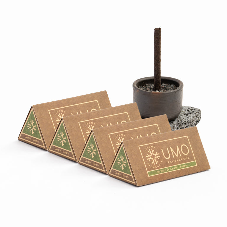 Kit Volcán + 4 Cajas de Incienso Canelo Romero – Conexión con la Naturaleza y Energía Volcánica
