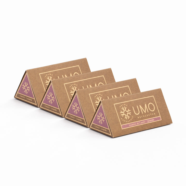 Bundle Canelo Lavanda – Pack de 4 Cajas de Incienso Natural - Vista frontal | Umo Recolector