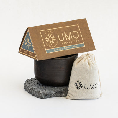 Kit Volcán + 1 Aroma a Elección – Incienso Natural con Base de Roca Volcánica - Vista frontal | Umo Recolector