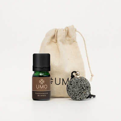 Anfora Volcánica Grande + Aceite Esencial Canelo 5ml - Vista detalle | Umo Recolector