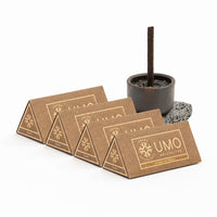 Kit Volcán con base de roca volcánica y 4 cajas de incienso de Canelo · Umo Recolector